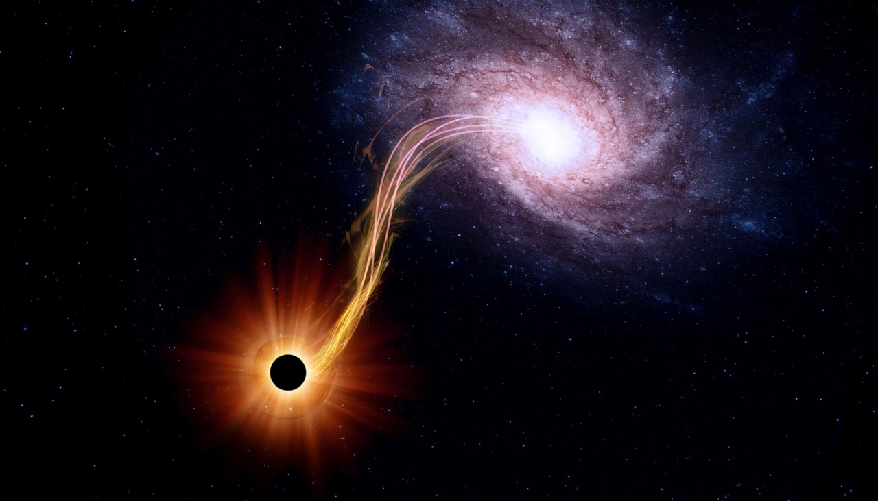 Jatos de matéria emitidos por um buraco negro